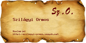 Szilágyi Ormos névjegykártya